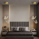Modern gold butterfly acrylic led chandelier bedroom pendant light