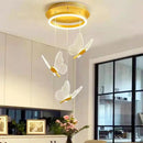 Modern gold butterfly acrylic led chandelier bedroom pendant light