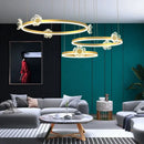 Modern gold butterfly crystal chandelier dining room led light