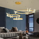 Modern gold butterfly crystal chandelier dining room led light