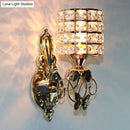 Modern gold butterfly crystal wall light fixture living room sconce
