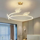 Modern gold butterfly design sense ceiling chandelier dining room