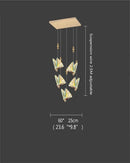 Modern gold butterfly led chandelier bedroom crystal pendant light