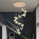 Modern gold butterfly led chandelier bedroom crystal pendant light