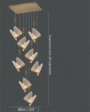 Modern gold butterfly led chandelier bedroom crystal pendant light