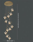 Modern gold butterfly led chandelier bedroom crystal pendant light