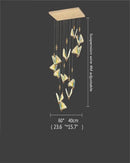 Modern gold butterfly led chandelier bedroom crystal pendant light