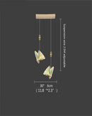 Modern gold butterfly led chandelier bedroom crystal pendant light