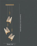 Modern gold butterfly led chandelier bedroom crystal pendant light