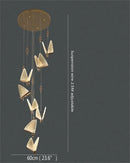 Modern gold butterfly led chandelier bedroom crystal pendant light