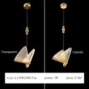 Modern gold butterfly led pendant lamp bedroom chandelier lighting