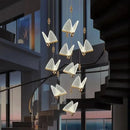 Modern gold butterfly led pendant lamp for bedroom staircase
