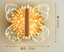 Modern gold butterfly wall lamp bedroom led sconce light