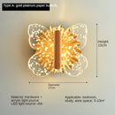 Modern gold butterfly wall lamp bedroom led sconce light