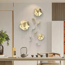 Modern gold carp fish lotus leaf wall pendant living room decor