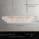 DecorBites™ Brown Glass Pendant Lights for Dining Table Chandelier, Oval Clear Round Suspension Lamp