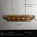 DecorBites™ Brown Glass Pendant Lights for Dining Table Chandelier, Oval Clear Round Suspension Lamp