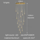 Modern gold cascading led ceiling chandelier for living room