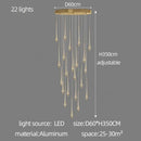 Modern gold cascading led ceiling chandelier for living room