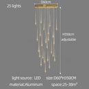 Modern gold cascading led ceiling chandelier for living room