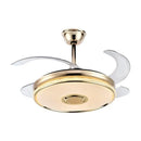 Modern gold ceiling fan with bluetooth speaker – living room remote control