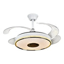 Modern gold ceiling fan with bluetooth speaker – living room remote control