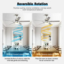 Modern gold ceiling fan with led light and stainless steel blade bedroom