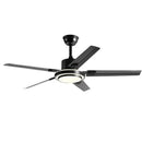 Modern gold ceiling fan with led light and stainless steel blade bedroom