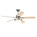 Modern gold ceiling fan with led light and stainless steel blade bedroom