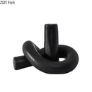 Modern gold ceramic knot sculpture living room abstract decor