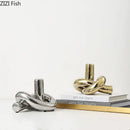 Modern gold ceramic knot sculpture living room abstract decor