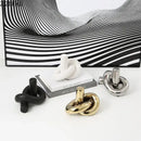 Modern gold ceramic knot sculpture living room abstract decor