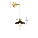 Modern gold ceramic wall lamp with ribbed shade for bedroom