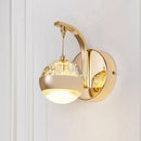 Chrome Crystal Ball Compact Wall Light
