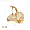 DecorBites™ Modern LED Crystal Ball Wall Sconce in Gold/Chrome for Bedroom Lighting