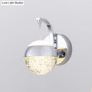 DecorBites™ Modern LED Crystal Ball Wall Sconce in Gold/Chrome for Bedroom Lighting