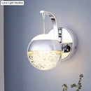 DecorBites™ Modern LED Crystal Ball Wall Sconce in Gold/Chrome for Bedroom Lighting