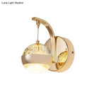 DecorBites™ Modern LED Crystal Ball Wall Sconce in Gold/Chrome for Bedroom Lighting