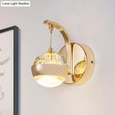 DecorBites™ Modern LED Crystal Ball Wall Sconce in Gold/Chrome for Bedroom Lighting