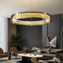 Modern gold & chrome crystal led ceiling lamp living room luxury light