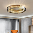 Modern gold & chrome crystal led ceiling lamp living room luxury light
