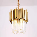 Modern gold & chrome crystal pendant chandelier for dining room