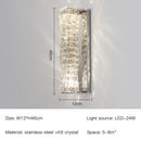 Modern gold & chrome crystal wall lamp bedroom geometric sconce