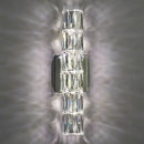 Modern gold & chrome crystal wall lamp bedroom geometric sconce