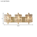 Modern gold & chrome crystal wall light living room e12 e14 fixture