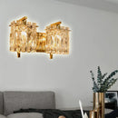 Modern gold & chrome crystal wall light living room e12 e14 fixture