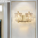 Modern gold & chrome crystal wall light living room e12 e14 fixture