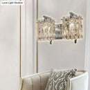 Modern gold & chrome crystal wall light living room e12 e14 fixture