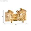 Modern gold & chrome crystal wall light living room e12 e14 fixture