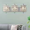 Modern gold & chrome crystal wall light living room e12 e14 fixture